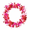 Valentines decorative frame design. Cute 3d hearts frame vector.