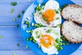 Valentines delicious breakfast poached eggs hearts