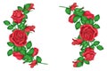 Valentines Dent greeting card roses, garlands of roses