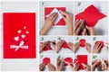 Valentines diy. Step by step instructions for handmade valentine. Craft gift, Valentines day card, flat lay