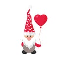 Valentines dwarf vector with lovely balloon image
