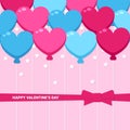 Valentines gift card with heart balloon