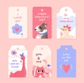 Valentines gift tags vector set