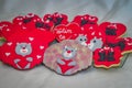 Valentines gingerbread with cats and teddy bears