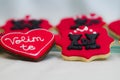 Valentines gingerbread with love you signs in Serbian