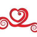 Valentines heart love swirly design