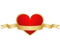 Valentines heart and ribbon