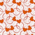 Valentines hearts seamless ring pattern for wrapping paper and fabrics and linens and party accessories