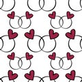 Valentines hearts seamless ring pattern for wrapping paper and fabrics and linens and party accessories