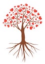 Valentines hearts tree