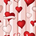 Valentines hearts vector seamless pattern background repetitive textile paint