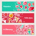 Valentines Horizontal Banners Set Royalty Free Stock Photo