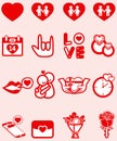 valentines icon red color.Love language icon. Royalty Free Stock Photo