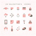 Valentines icons. Vector illustration decorative background design