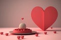 Valentines illustration of 3d heart create with generative AI technology