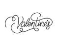 Valentines lettering on a white background
