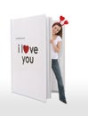 Valentines Love Book Girl Royalty Free Stock Photo