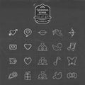 Valentines and love hand drawn sketch icon set