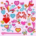 Valentines Love Heart Psychedelic Doodles Royalty Free Stock Photo