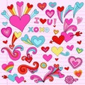 Valentines Love Heart Psychedelic Doodles Royalty Free Stock Photo