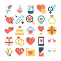 Valentines, Love, Romance, Marriage Vector Icons 4