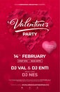 Valentines music party poster template