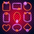 Valentines Neon Frames Set