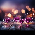 Valentines panorama unfolds trendy magenta, hearts, and sparkling bokeh create allure