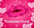 Valentines Party Means Happy Valentine Romantic Occasion