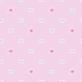 Seamless pink vector envelopes and talking bubbles pattern