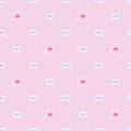 Seamless pink vector envelopes and talking bubbles pattern
