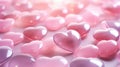 Valentines plastic shiny hearts ai generated background image