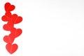 Valentines red hearts with white background Royalty Free Stock Photo