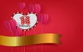 Valentines retro Heart Neon Lights Frame for Romantic Design. Il