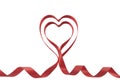 Valentines ribbon hearts Royalty Free Stock Photo