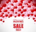 Valentines Sale Banner With Hearts For Promotional Purposes