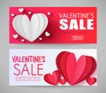 Valentines Sale Limited Time Only Red and White Promotional Banners