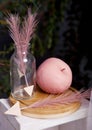 Valentines still life decoration pink apple arrow