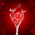 Valentines tree background, vector