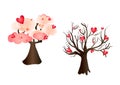 Valentines tree love vector elements