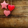 Valentines vintage hearts, retro background