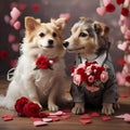 Valentines Wedding Dog in Love