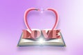 Valentines week special. 3D illustration of Valentines day, 3D text effect on notebook and pencil