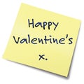 Valentines yellow note Royalty Free Stock Photo