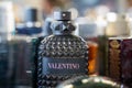 Valentino perfume bottle at the flea market. Royalty Free Stock Photo