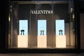Valentino store window and brand sign