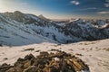 Valentkova dolina valley from Posrednia Turnia in Polish High Tatras during late autumn