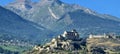 Panoramic view of Valere Basilica and Tourbillon Castle, Sion, Switzerland Royalty Free Stock Photo