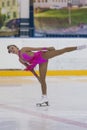 Valeriya Shevchuk from Russia performs Gold Class IV Girls Free Skating Program on National Figure Skating Championship Royalty Free Stock Photo