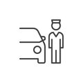 Valet Parking line icon